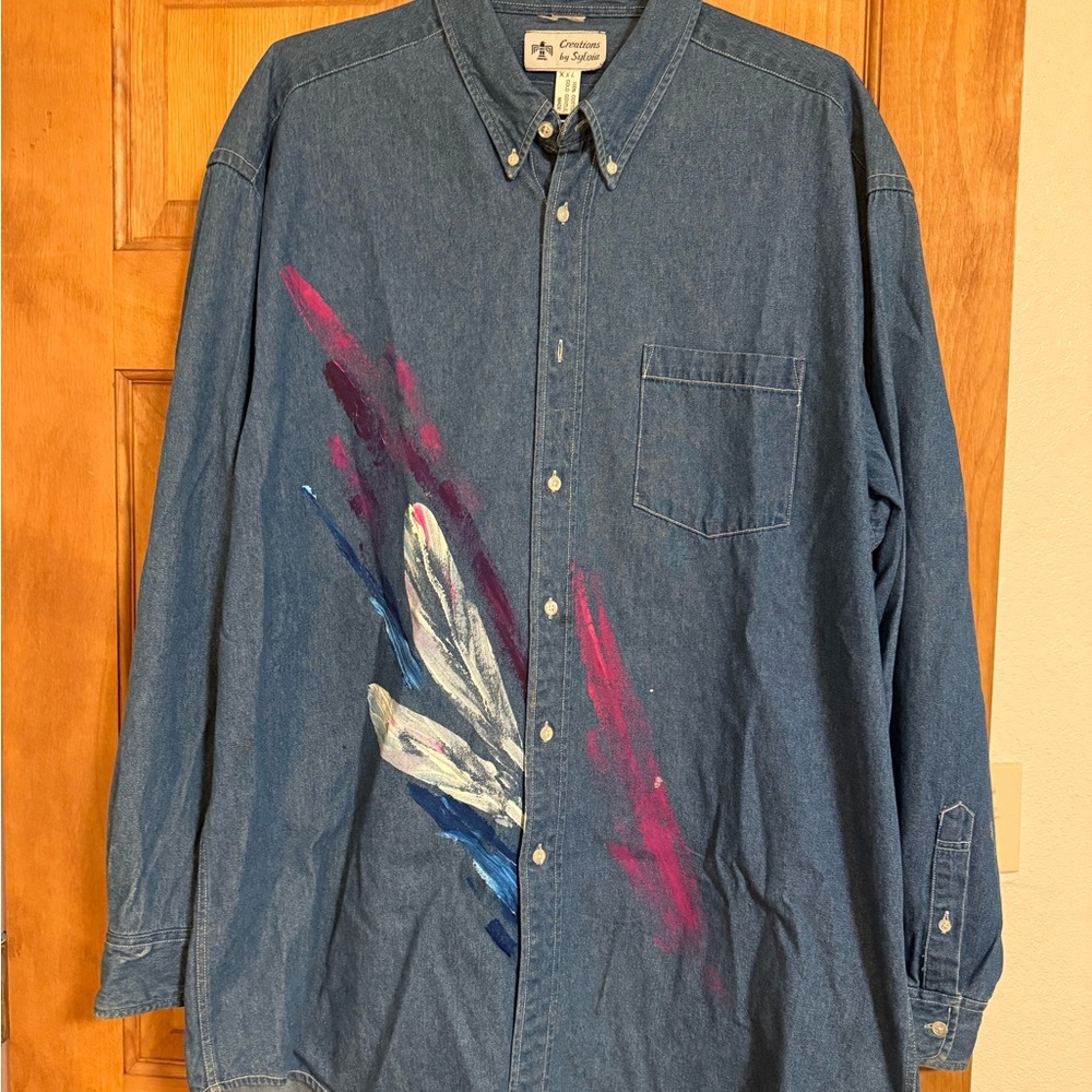 Creations by Sylvia Denim Shirt XXL